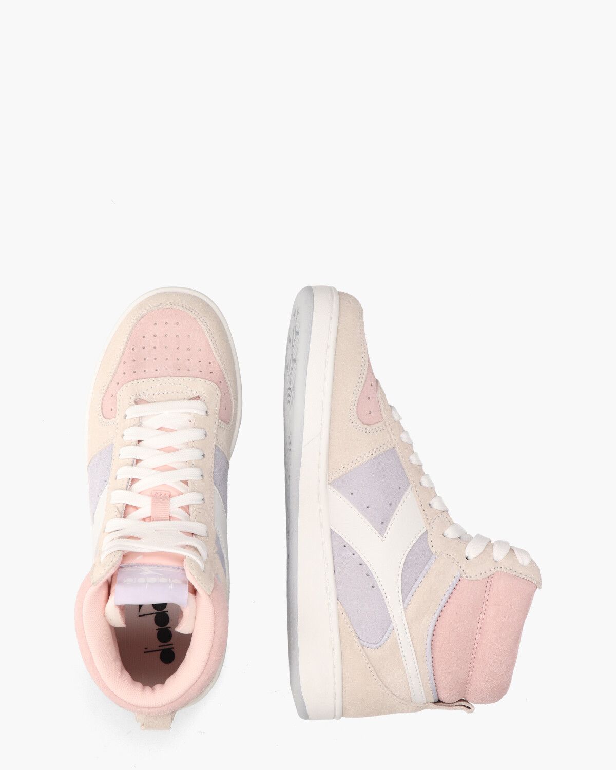 Magic Basket Mid Suede Beige/Multicolor Damessneakers
