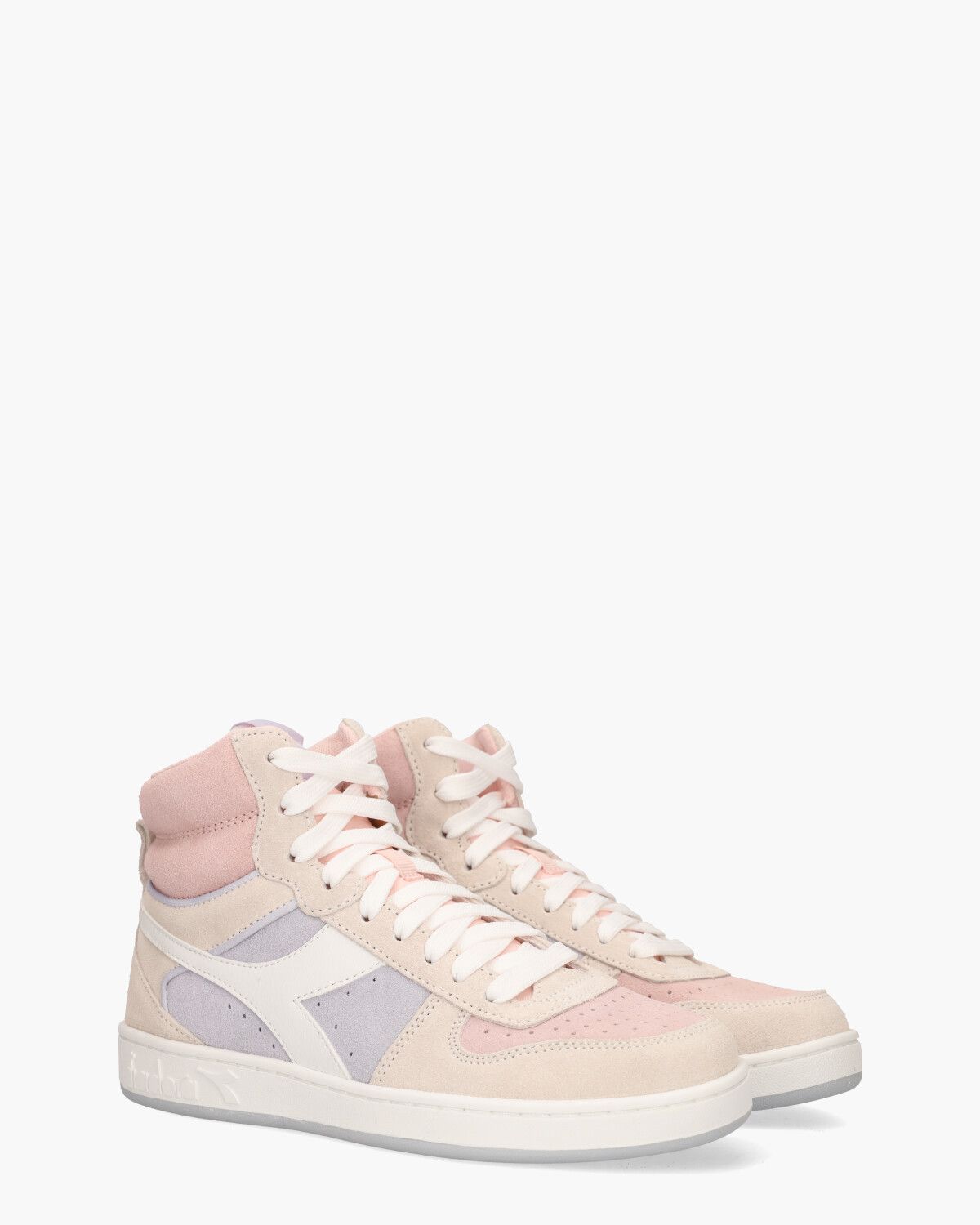 Magic Basket Mid Suede Beige/Multicolor Damessneakers
