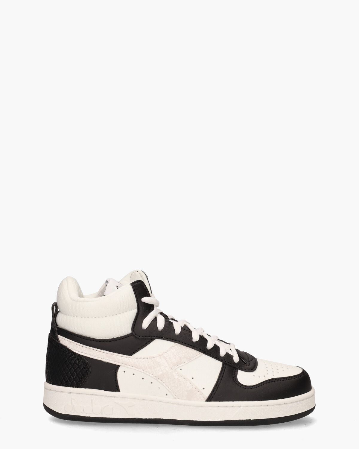 Magic Basket Demi Reptile Wit/Zwart Damessneakers