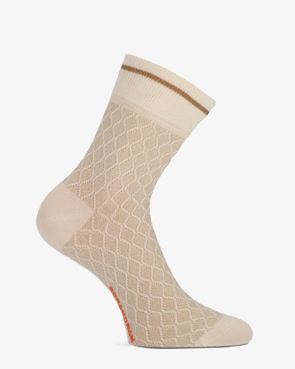 Akix 2-Pack Off-White/Bruin Damessokken 