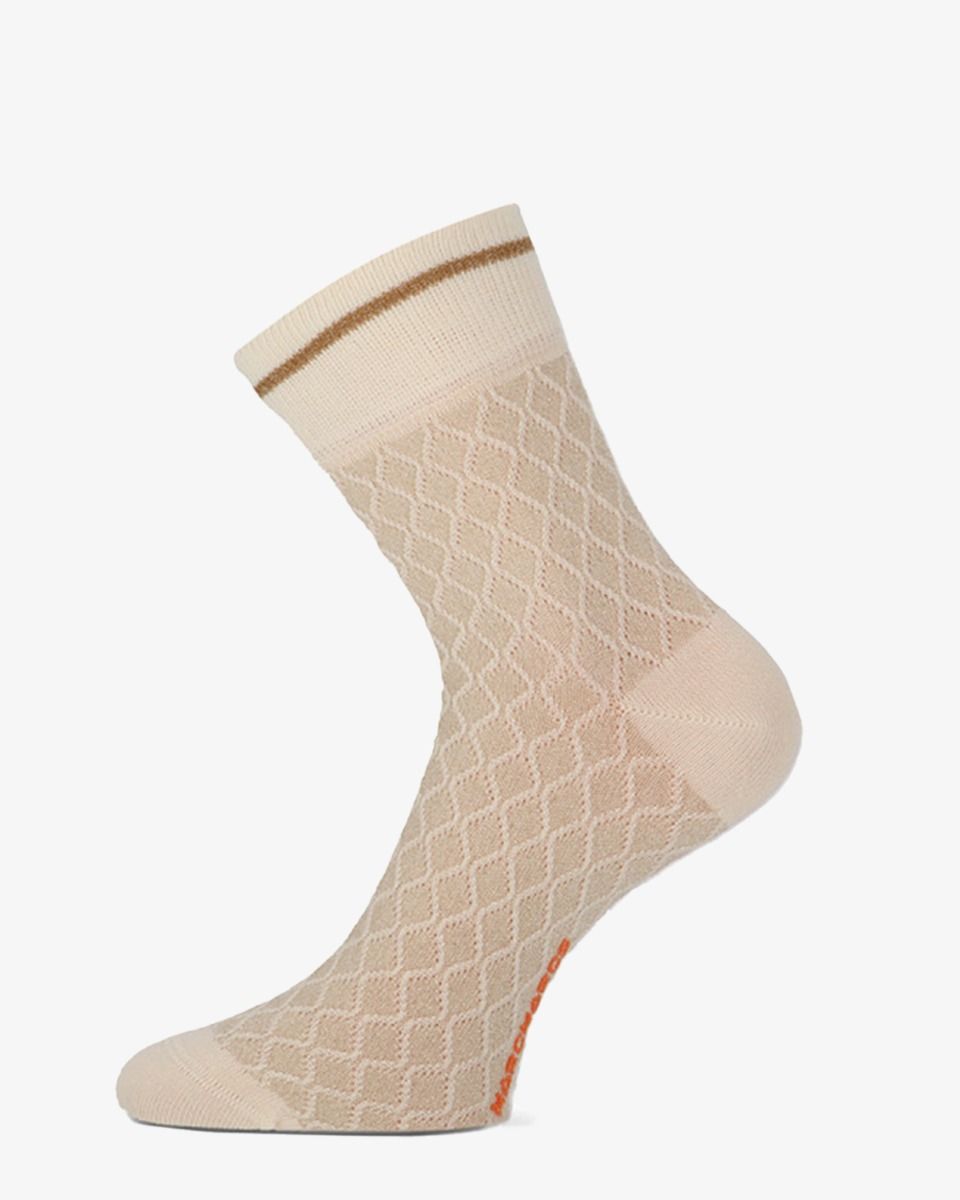 Akix 2-Pack Off-White/Bruin Damessokken 