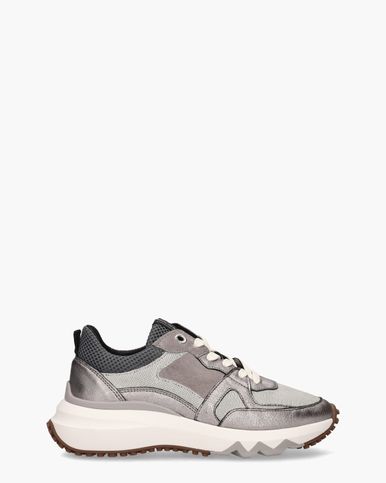 Floris Van Bommel Sfw-10111 Lage sneakers - Leren Sneaker - Dames - Zilver - Maat 37