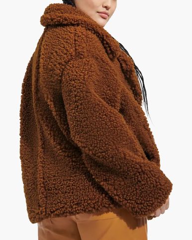 Ugg Gertrude Short Teddy Coat Hardwood jack
