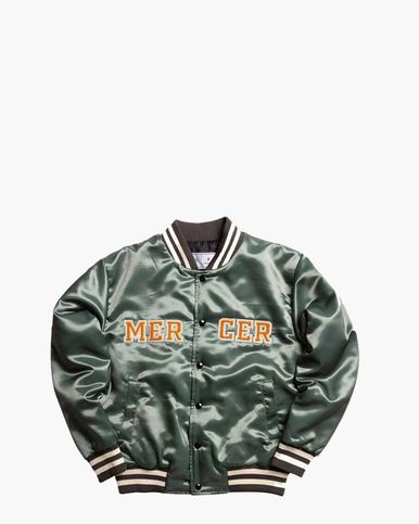 Varsity Jacket Satin Olive