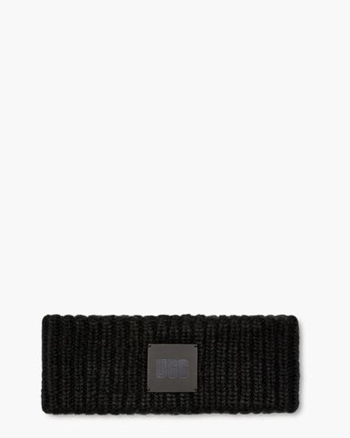 UGG W Chunky Ribbed Headband Dames Hoofdband- Zwart - Maat One Size