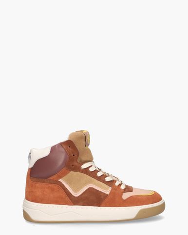 Floris van Bommel Vrouwen Suède    Lage sneakers / Damesschoenen  SFW-10067 - Cognac - Maat 37