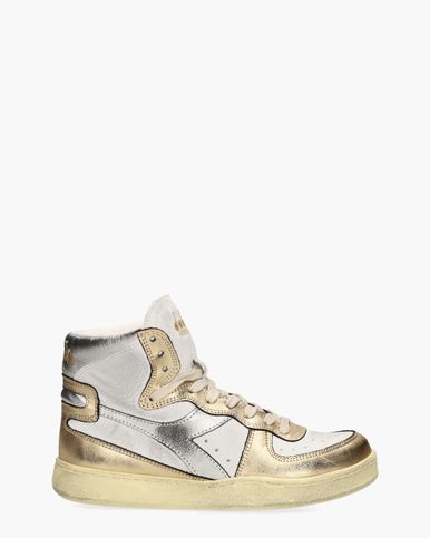Diadora Heritage Mi Basket Metallic Used Wit/Goud/Zilver