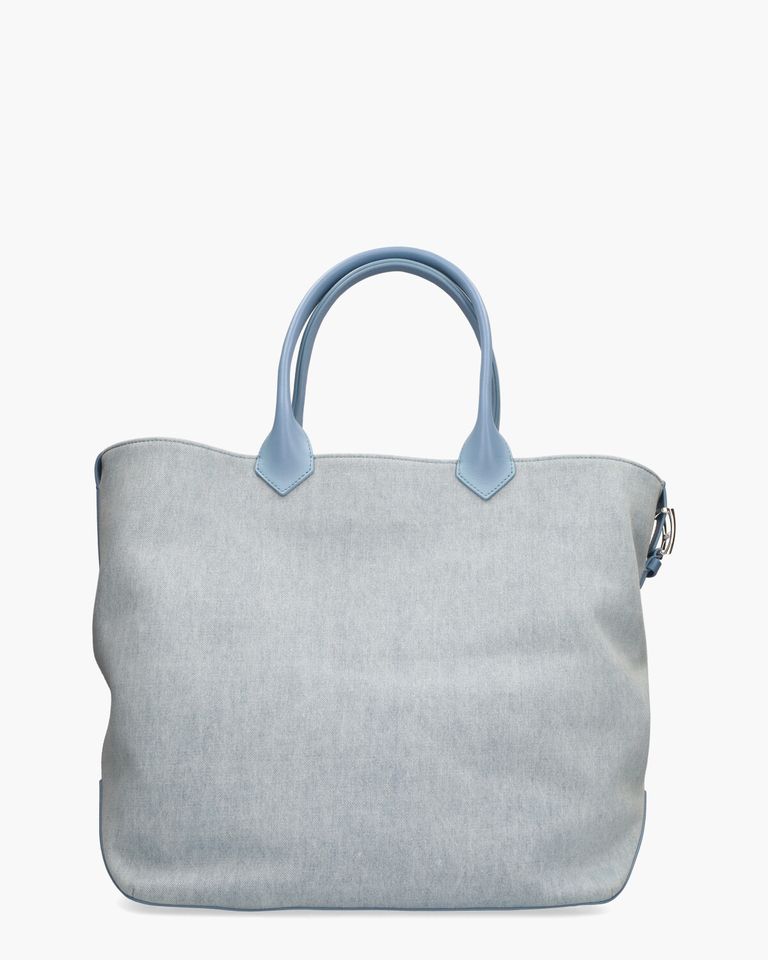 Script Shopping Bag Large Jeansblauw Tas