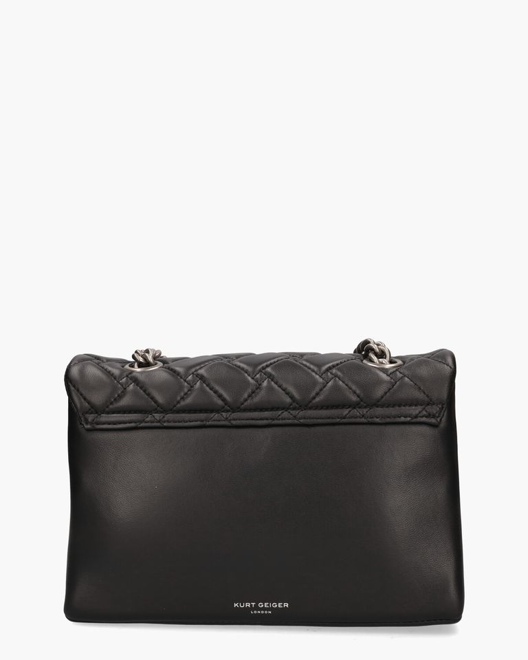 Leather Kensington Bag Zwart/Zilver Tas