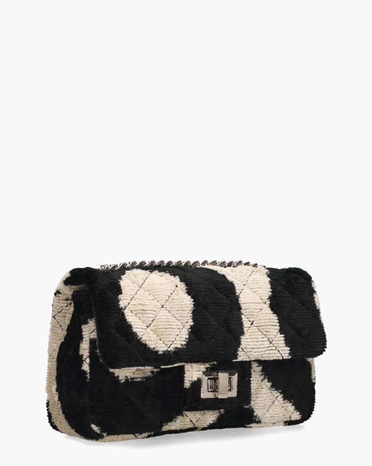 Mini Velvet Bandita Bag 010 Zwart/Off-White Tas