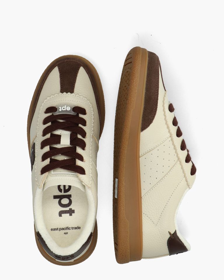 Santos Off-White/Donkerbruin Damessneakers