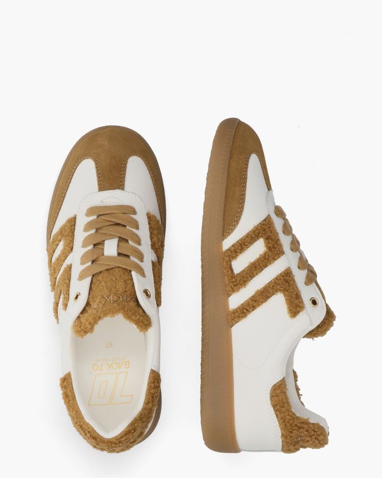 Cloud Fur Wit/Cognac Damessneakers