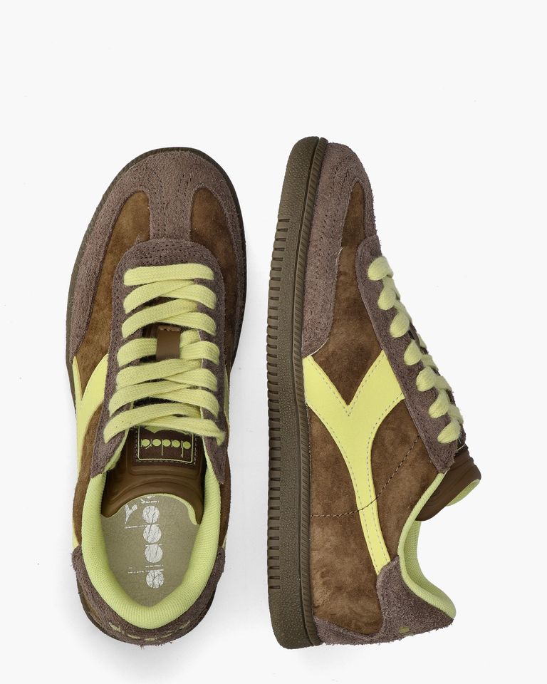 Trainer Hairy Bruin/Geel Damessneakers