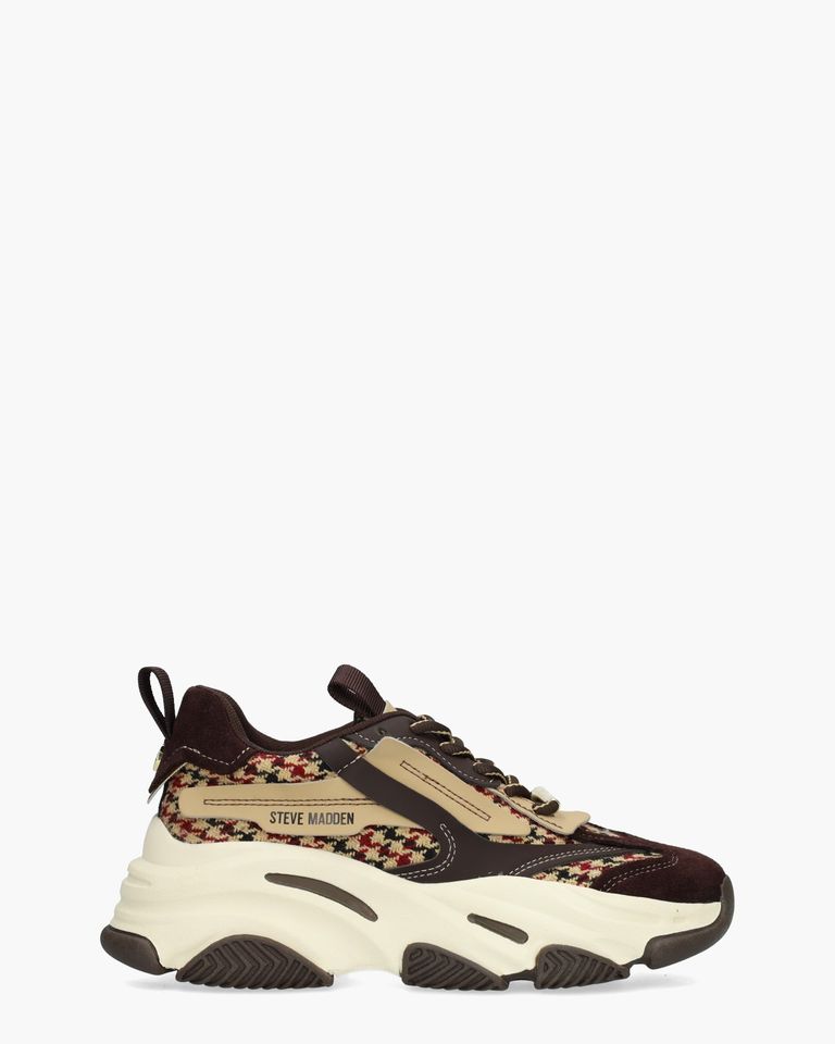 Possession-E Plaid Donkerbruin/Multicolor Damessneakers