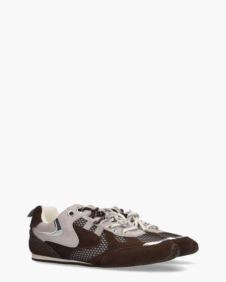 K Slim Runner Donkerbruin/Grijs Damessneakers