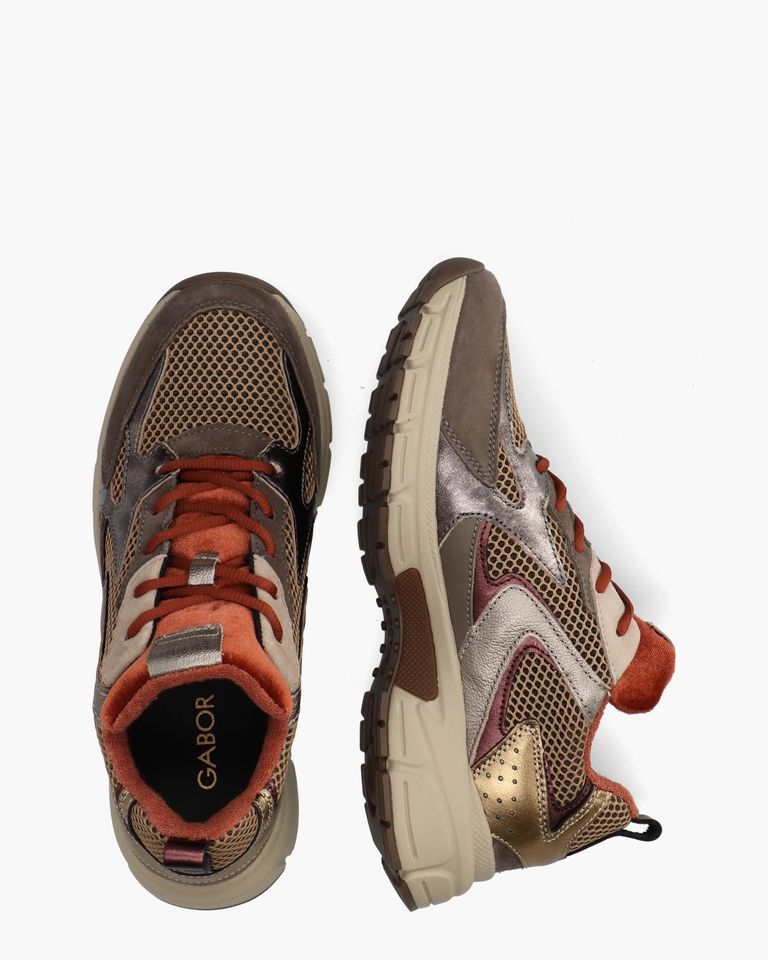 6005.01.006 Bruin/Multi Damessneakers