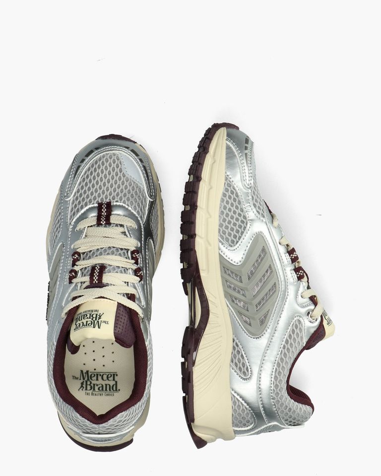 The Re-Run EVO Silver Zilver/Bordeaux Damessneakers