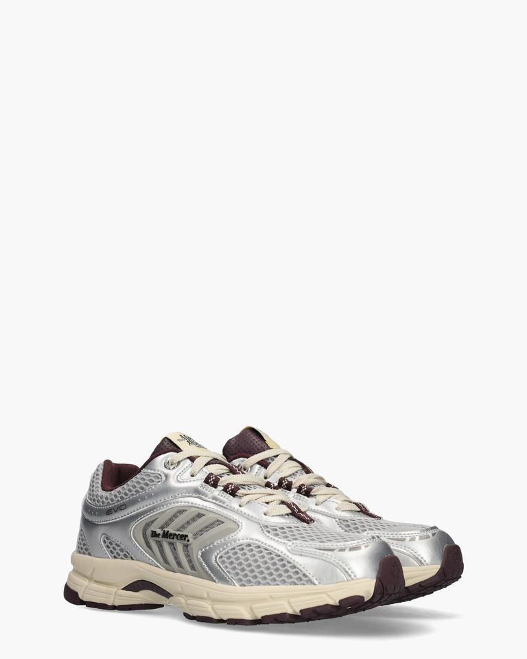 The Re-Run EVO Silver Zilver/Bordeaux Damessneakers