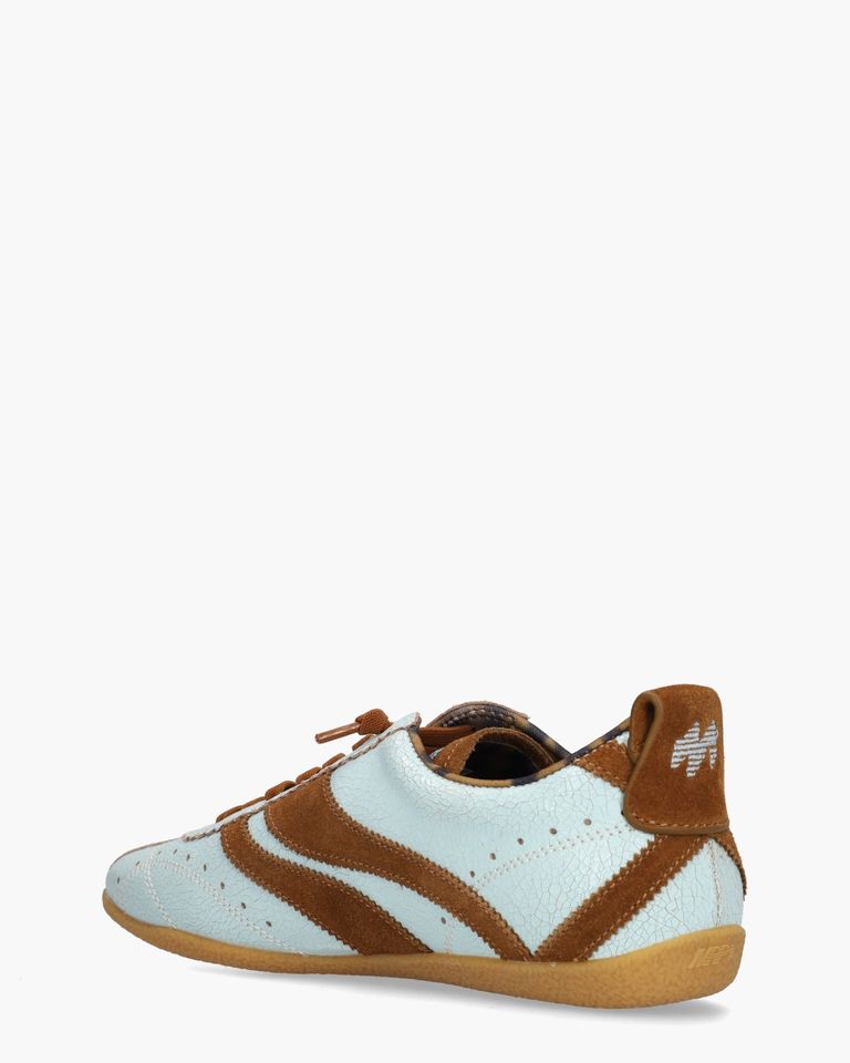 Runaway V.9 Lichtblauw/Cognac Damessneakers