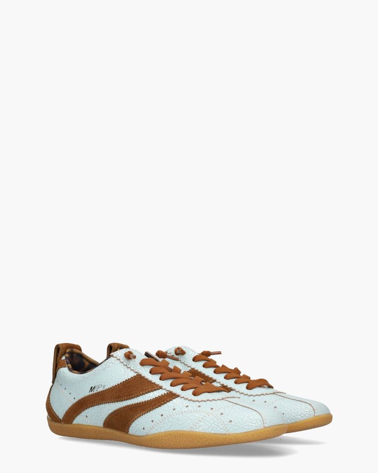 Runaway V.9 Lichtblauw/Cognac Damessneakers