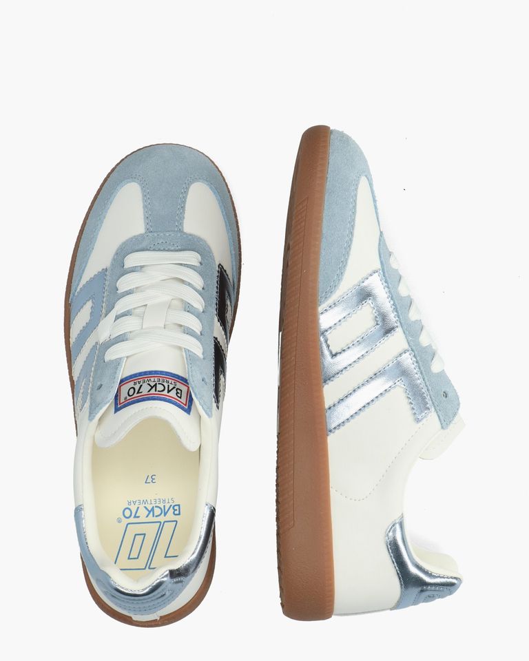 Cloud Metallic Wit/Lichtblauw Damessneakers