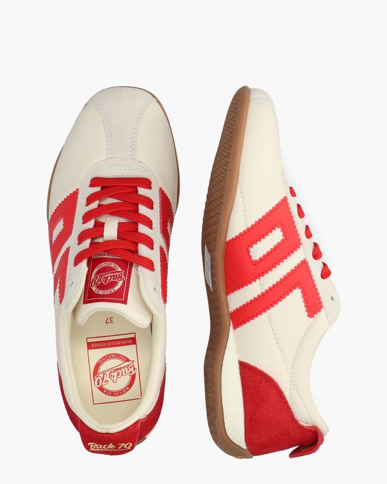 Boxeur Off-White/Rood Damessneakers