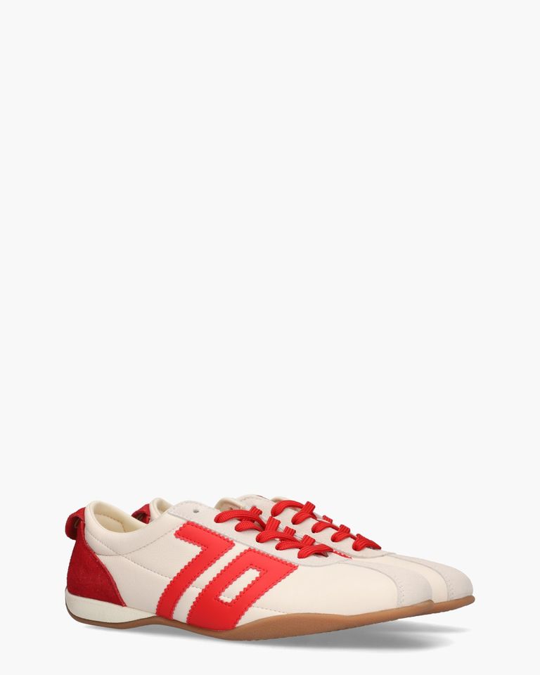 Boxeur Off-White/Rood Damessneakers