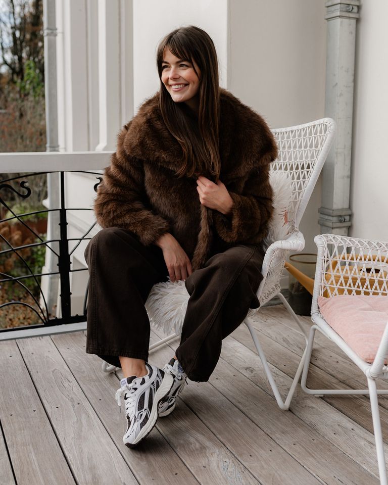 The Re-Run Donkerbruin/Wit Damessneakers