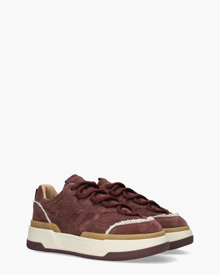 Walton Crochet Bordeauxrood Damessneakers