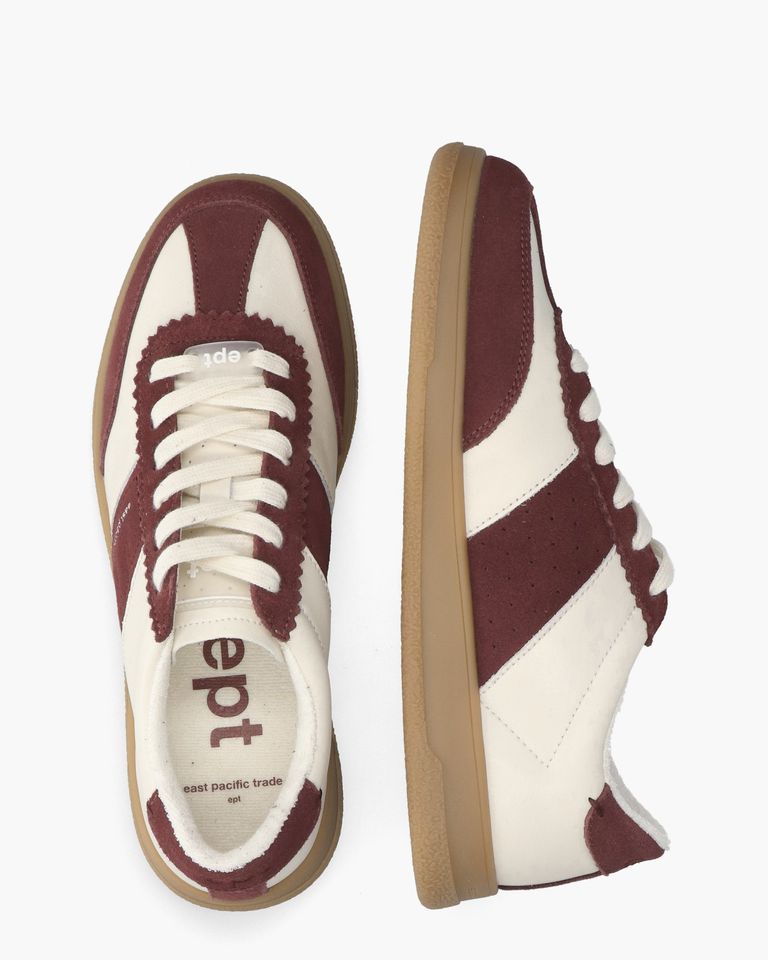 Santos Off-White/Bordeauxrood Damessneakers