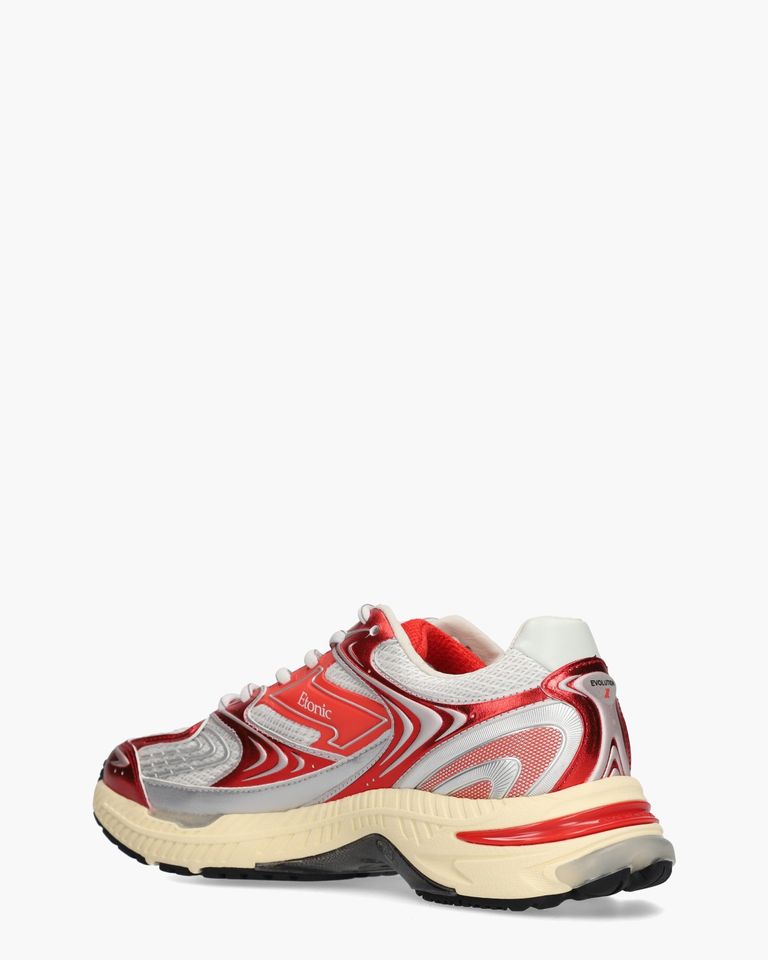 Evolution Metallic Wit/Rood Damessneakers
