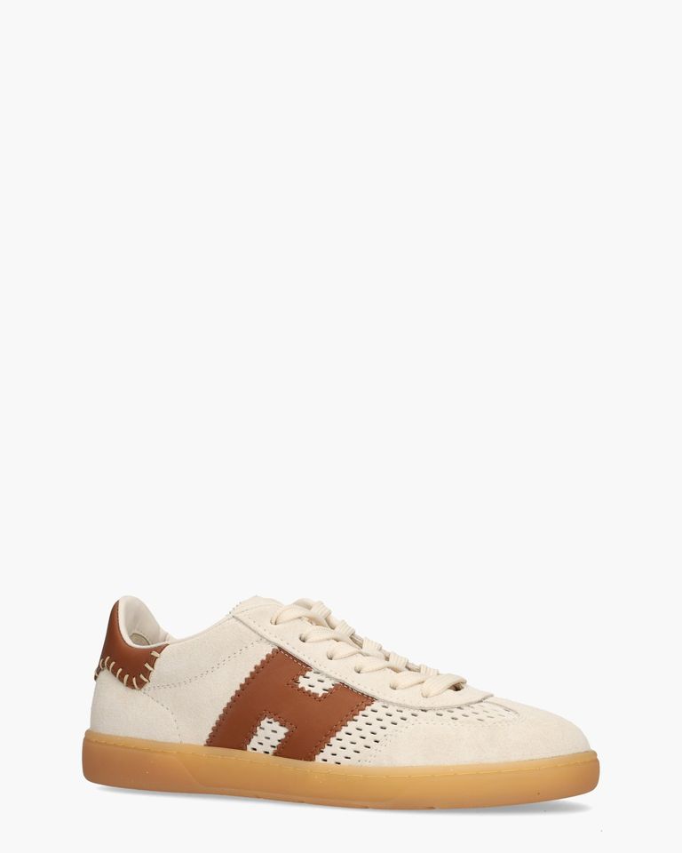 Cool Off-White/Cognac Damessneakers