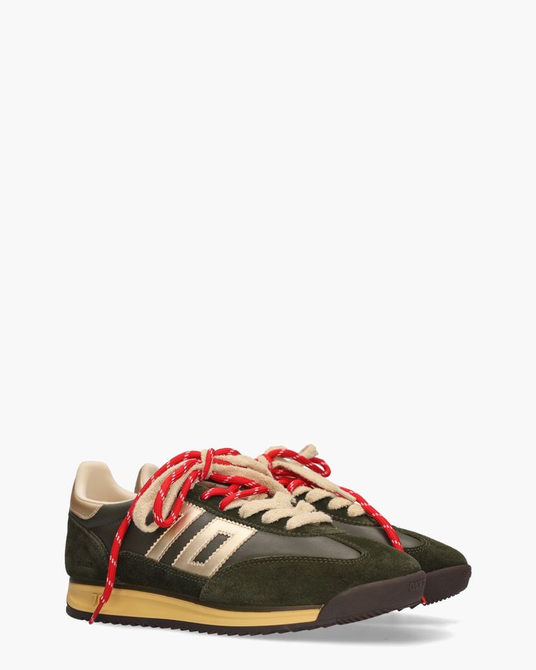 Jogger Spongy Nappa Donkergroen Damessneakers