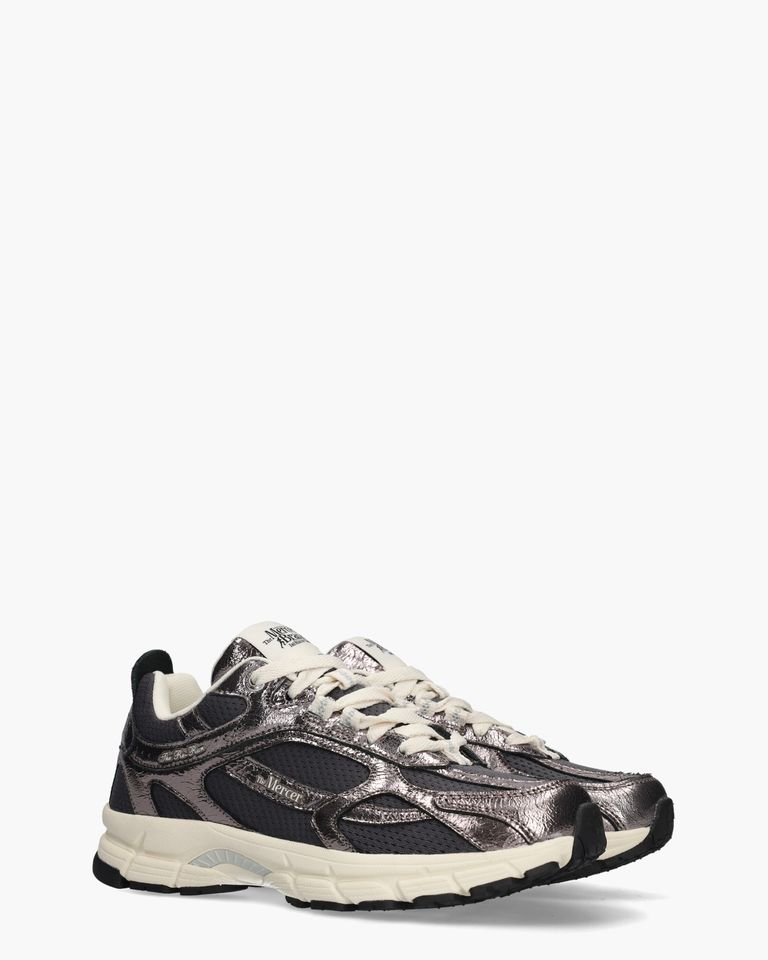 The Re-Run Cracked Donkergrijs Damessneakers