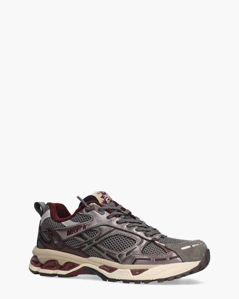Melrose V.60 Grijs/Bordeauxrood Damessneakers