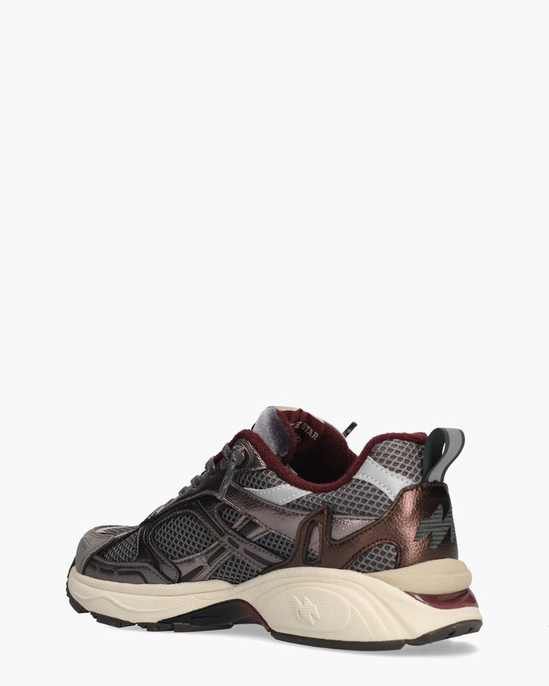 Melrose V.60 Grijs/Bordeauxrood Damessneakers