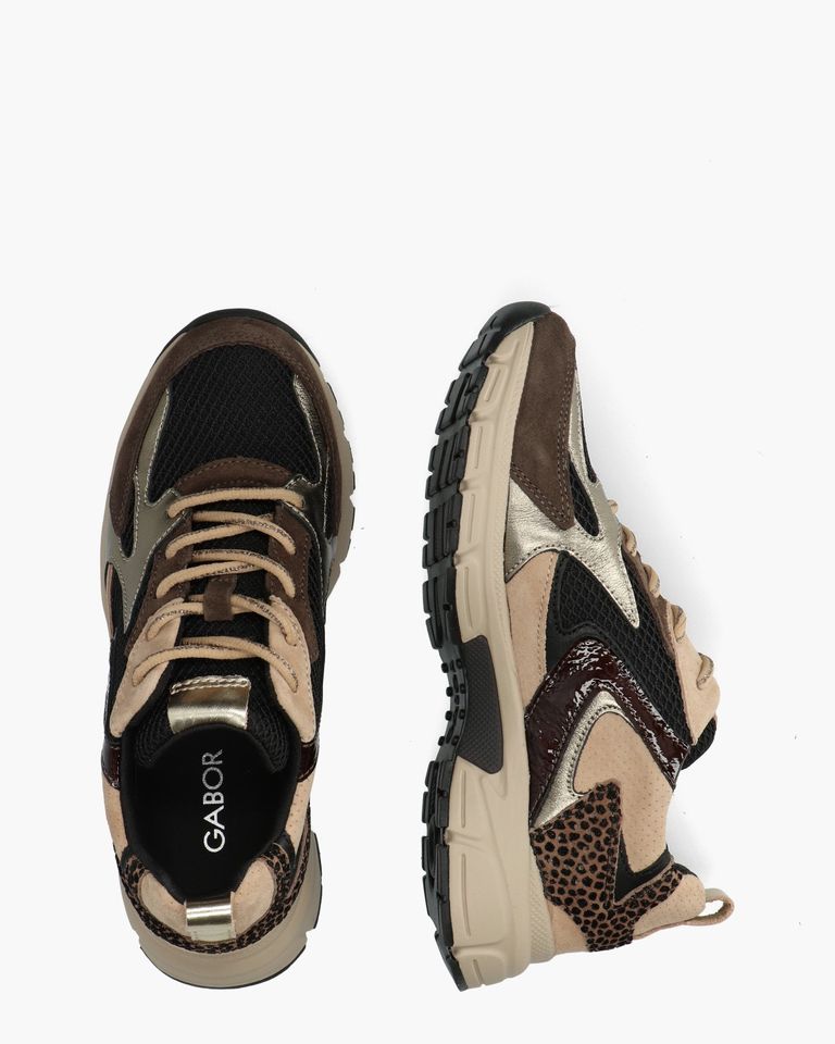 6005.01.001 Zwart/Multi Damessneakers