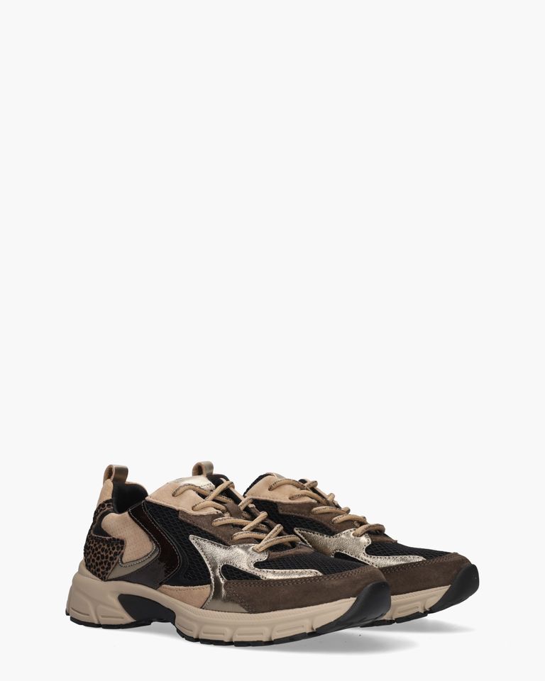 6005.01.001 Zwart/Multi Damessneakers
