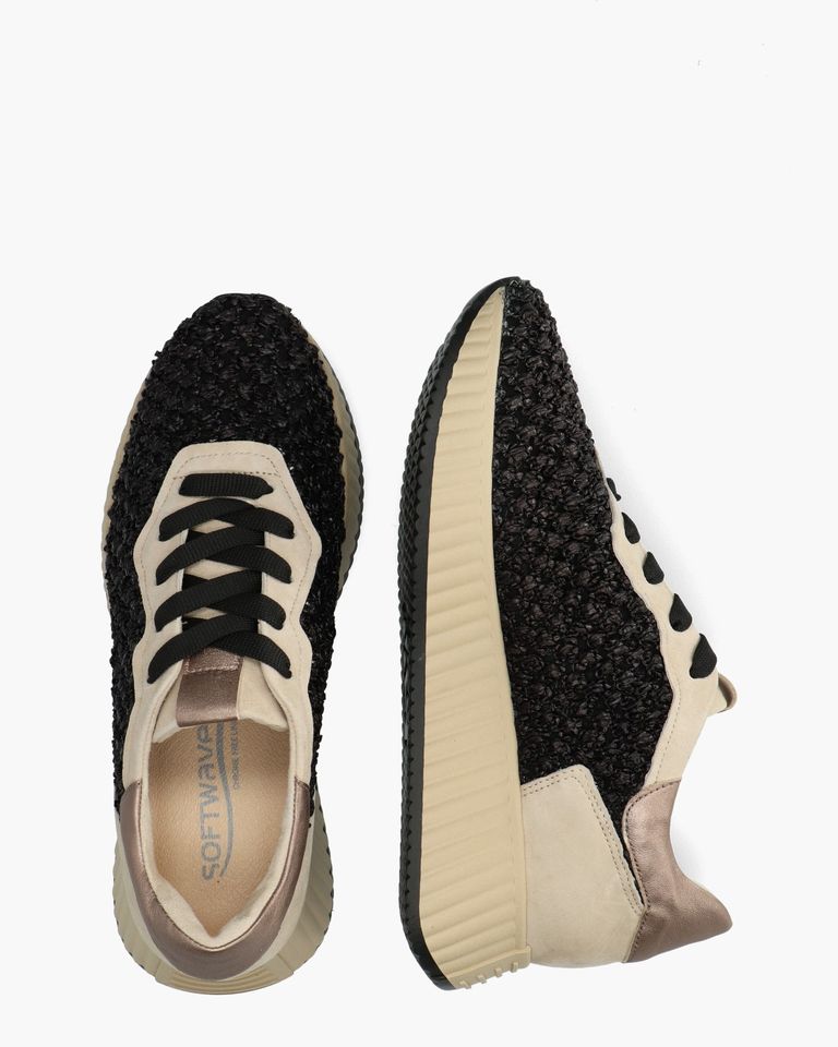 Anna Zwart/Beige Damessneakers