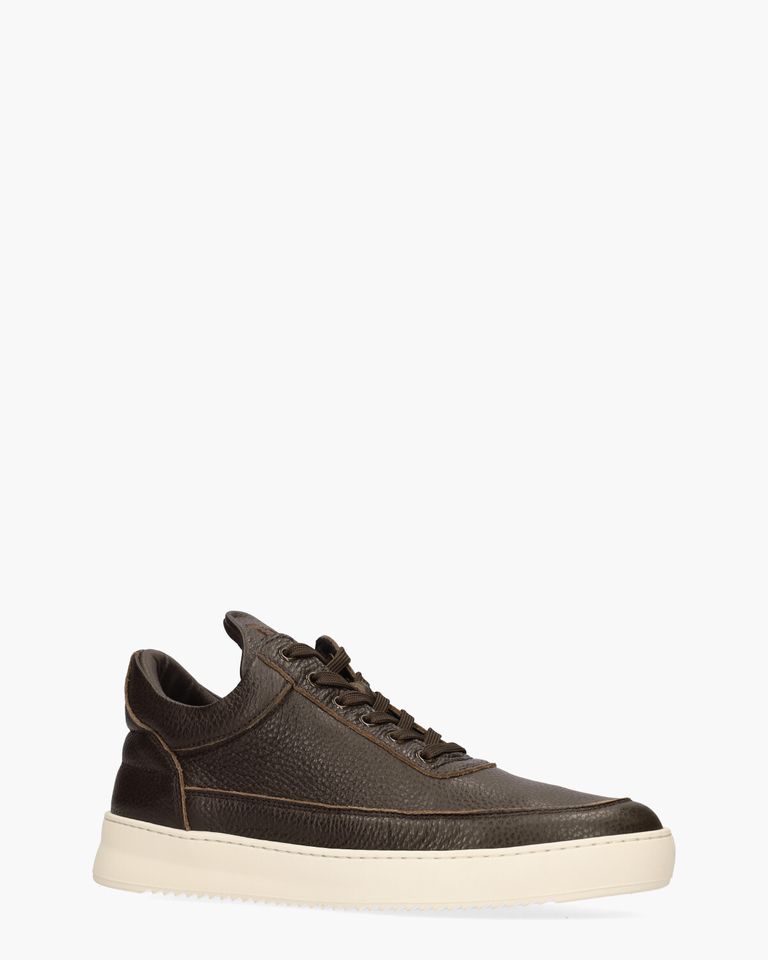 Low Top Grain Donkerbruin Herensneakers 