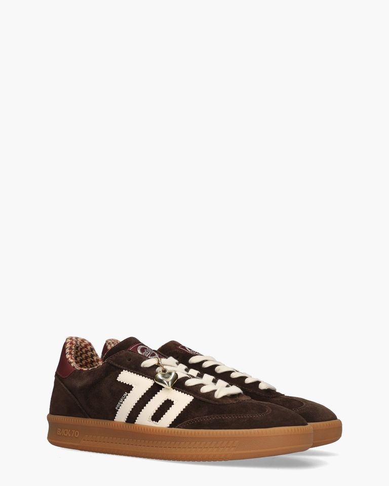 Double Donkerbruin/Off-White Herensneakers