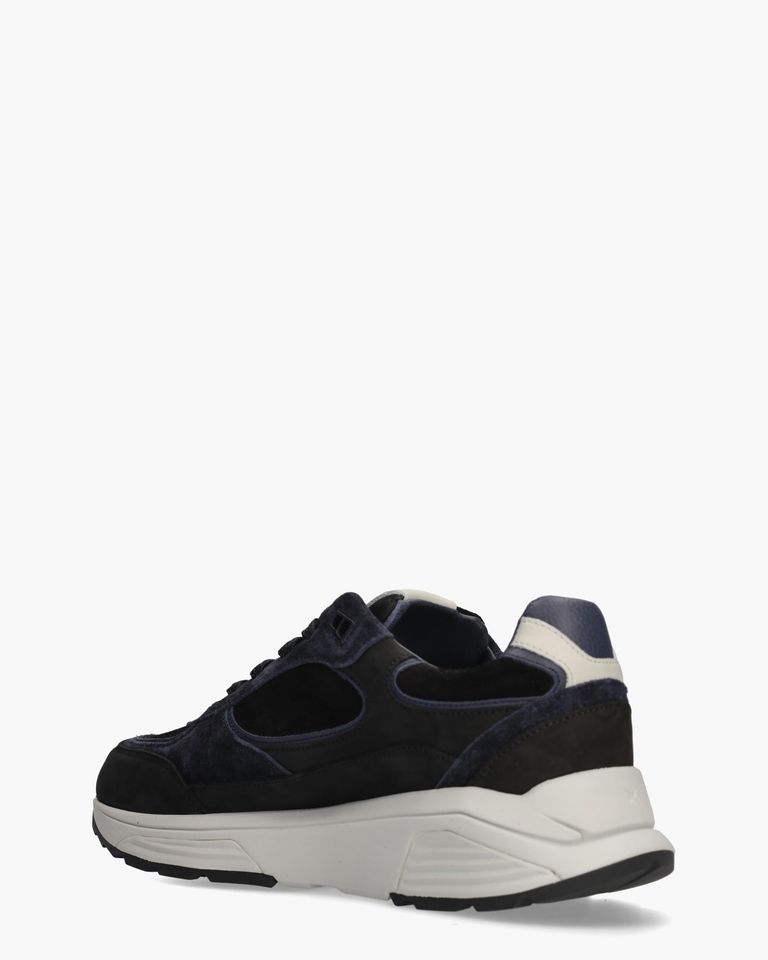 Manhattan Zwart/Donkerblauw Herensneakers