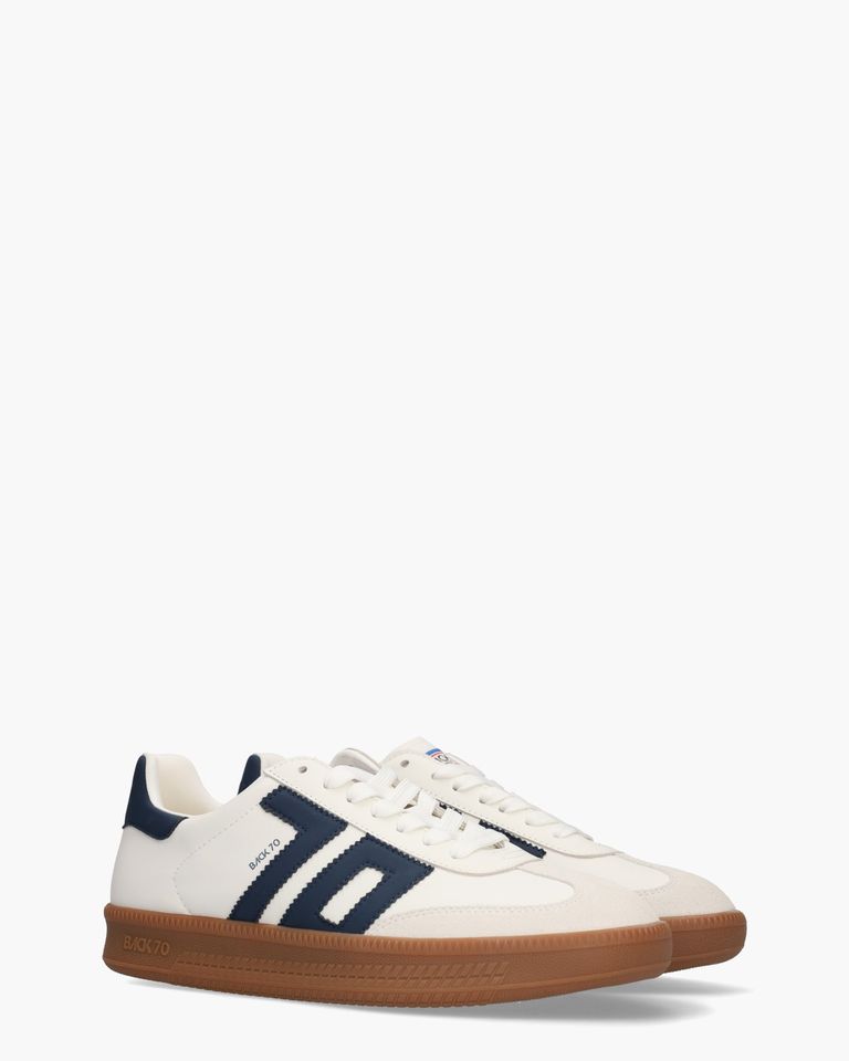 Double Wit/Donkerblauw Herensneakers
