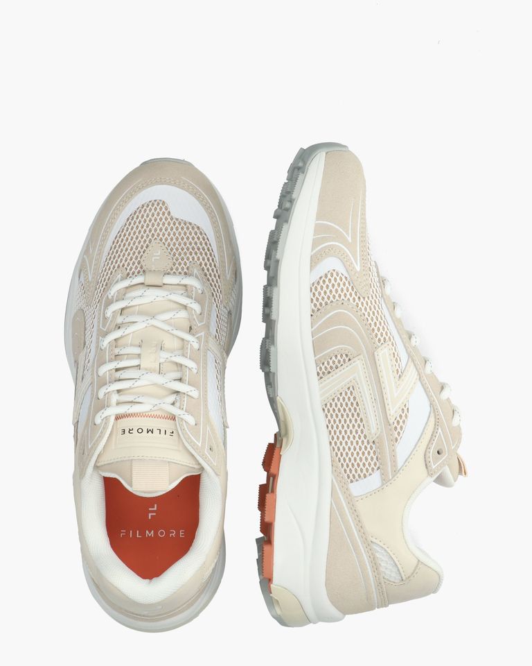 Yali Beige/Wit Herensneakers
