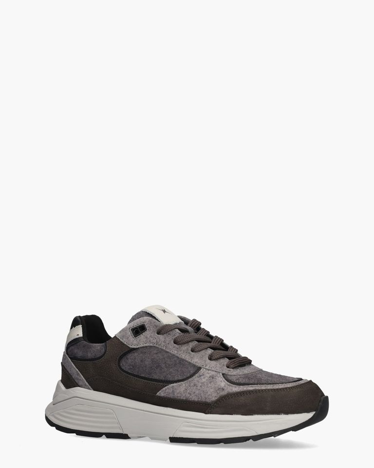 Manhatten Donkergrijs/Grijs Herensneakers