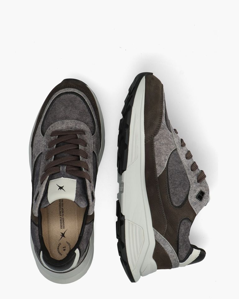 Manhatten Donkergrijs/Grijs Herensneakers