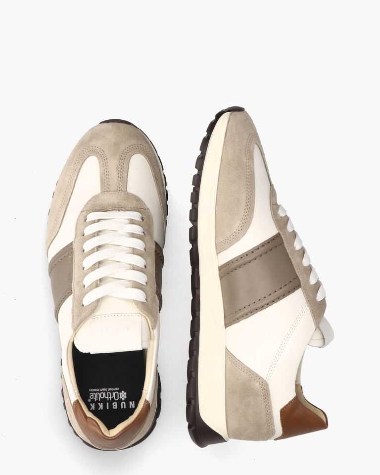 Glen Hendrix Wit/Taupe Herensneakers