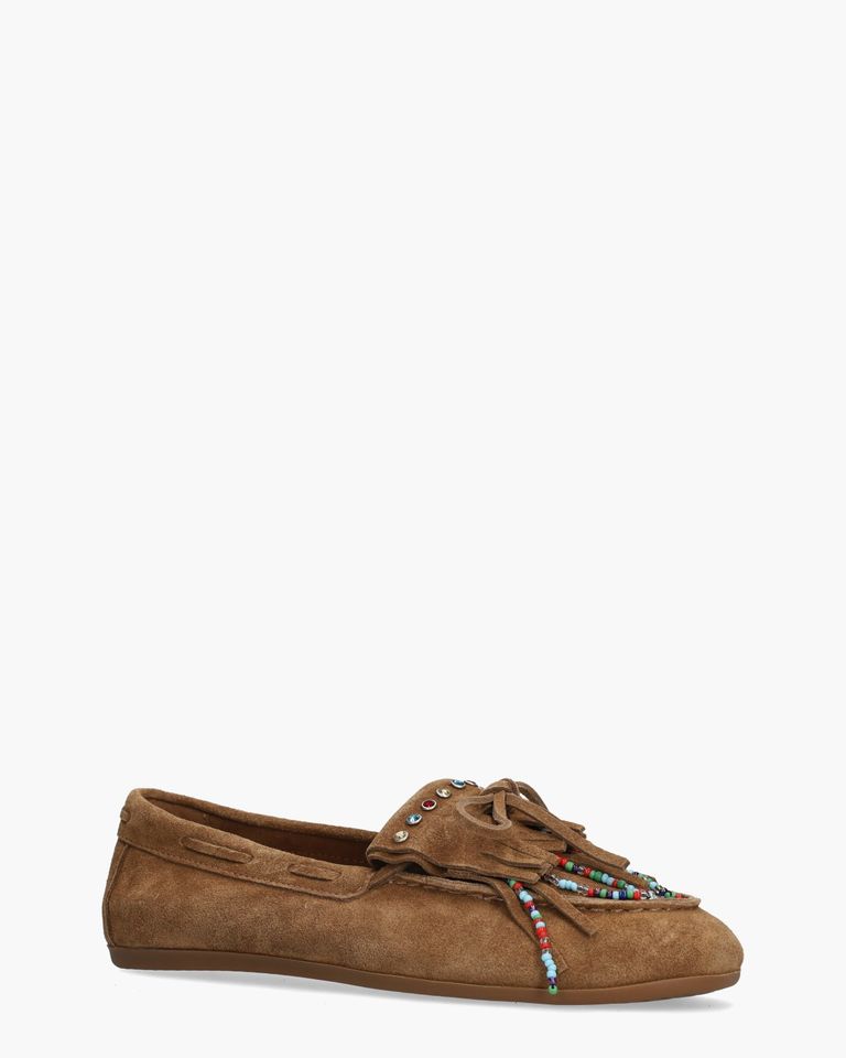 E29041 Cognac Dames Veterschoenen