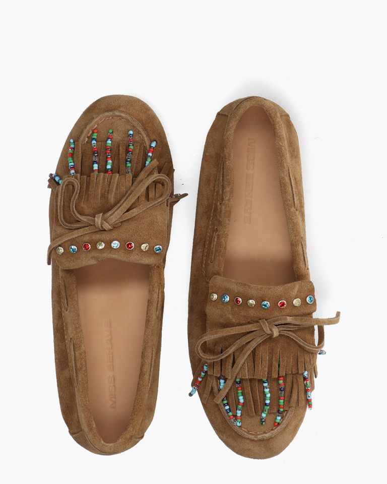E29041 Cognac Dames Veterschoenen