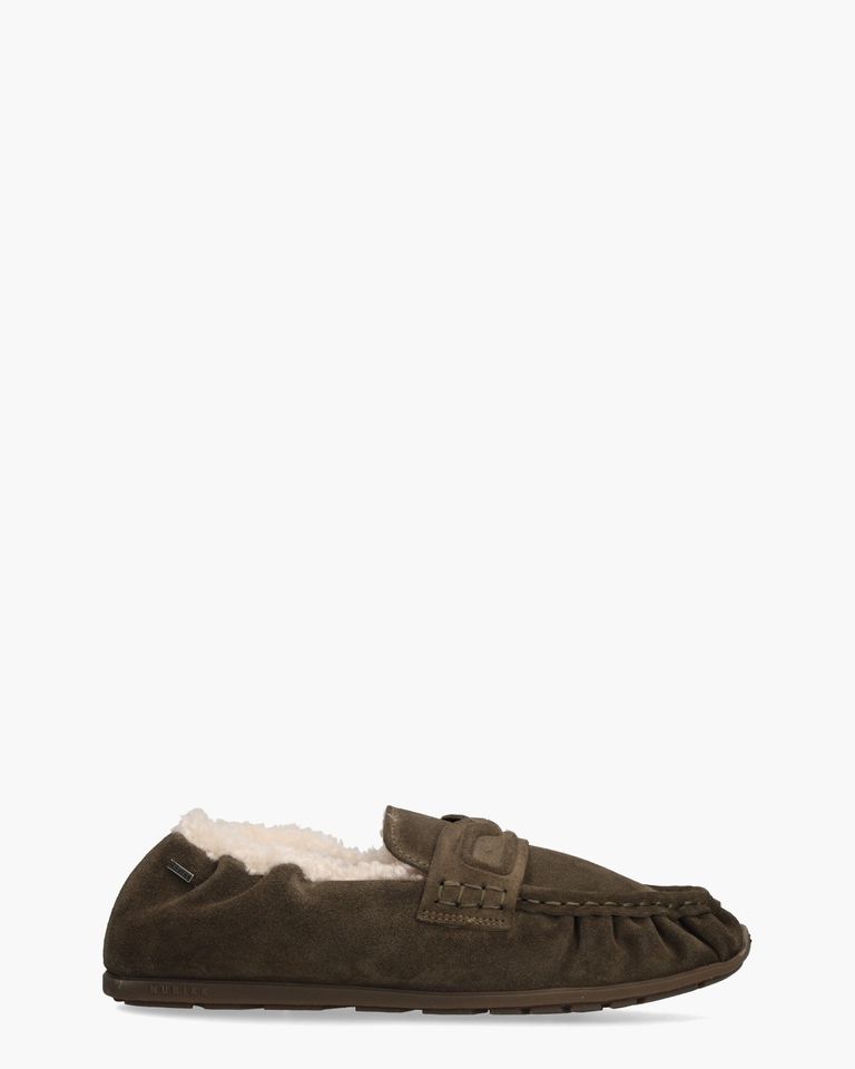 Riley Mio Fur Dark Green Suede